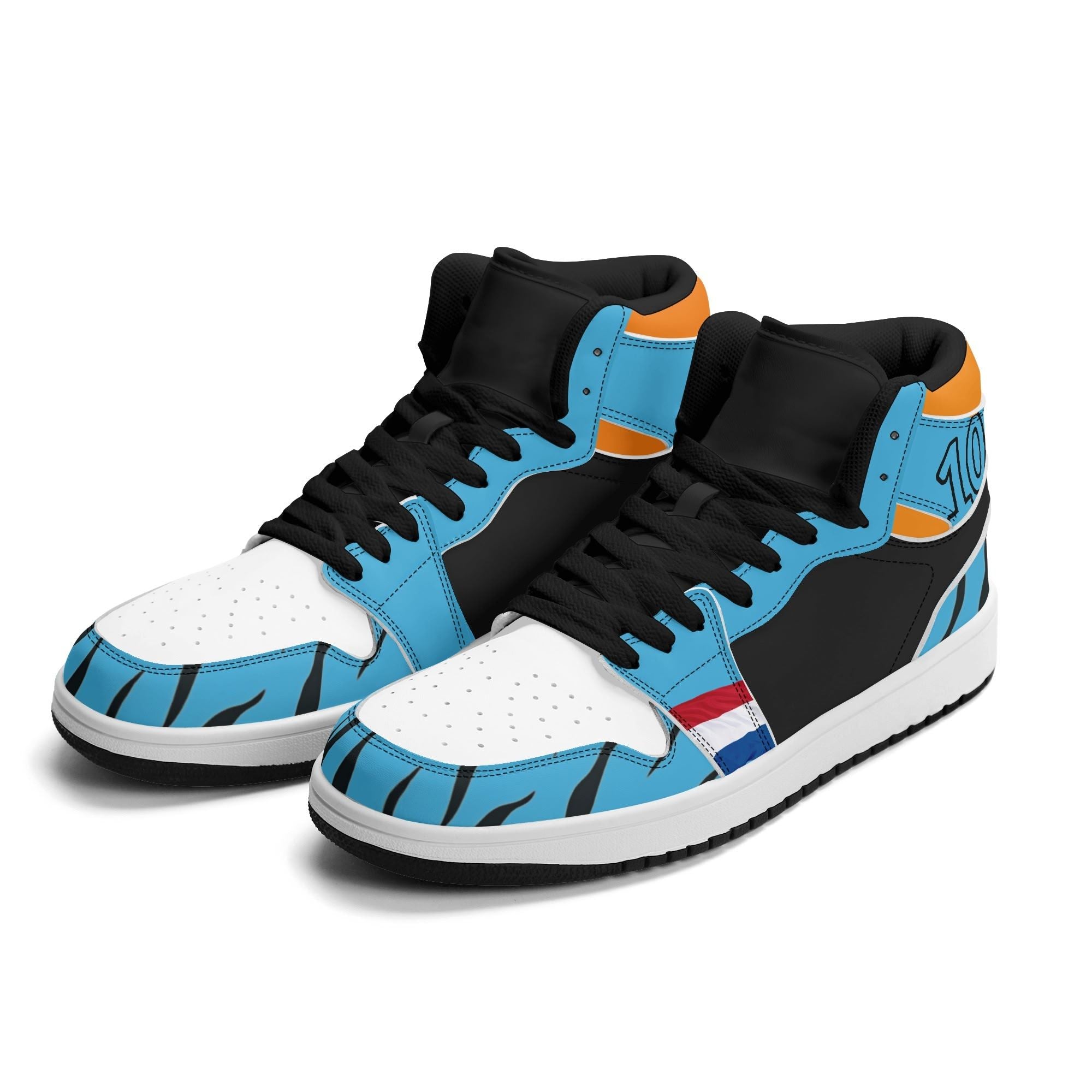 Orange-Blue Lion High Top Sneakers | Custom Oranje Kicks | WK 2026