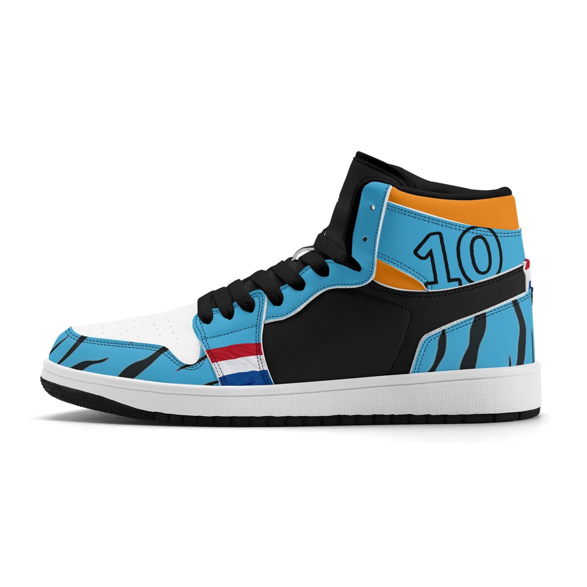 Orange-Blue Lion High Top Sneakers | Custom Oranje Kicks | WK 2026