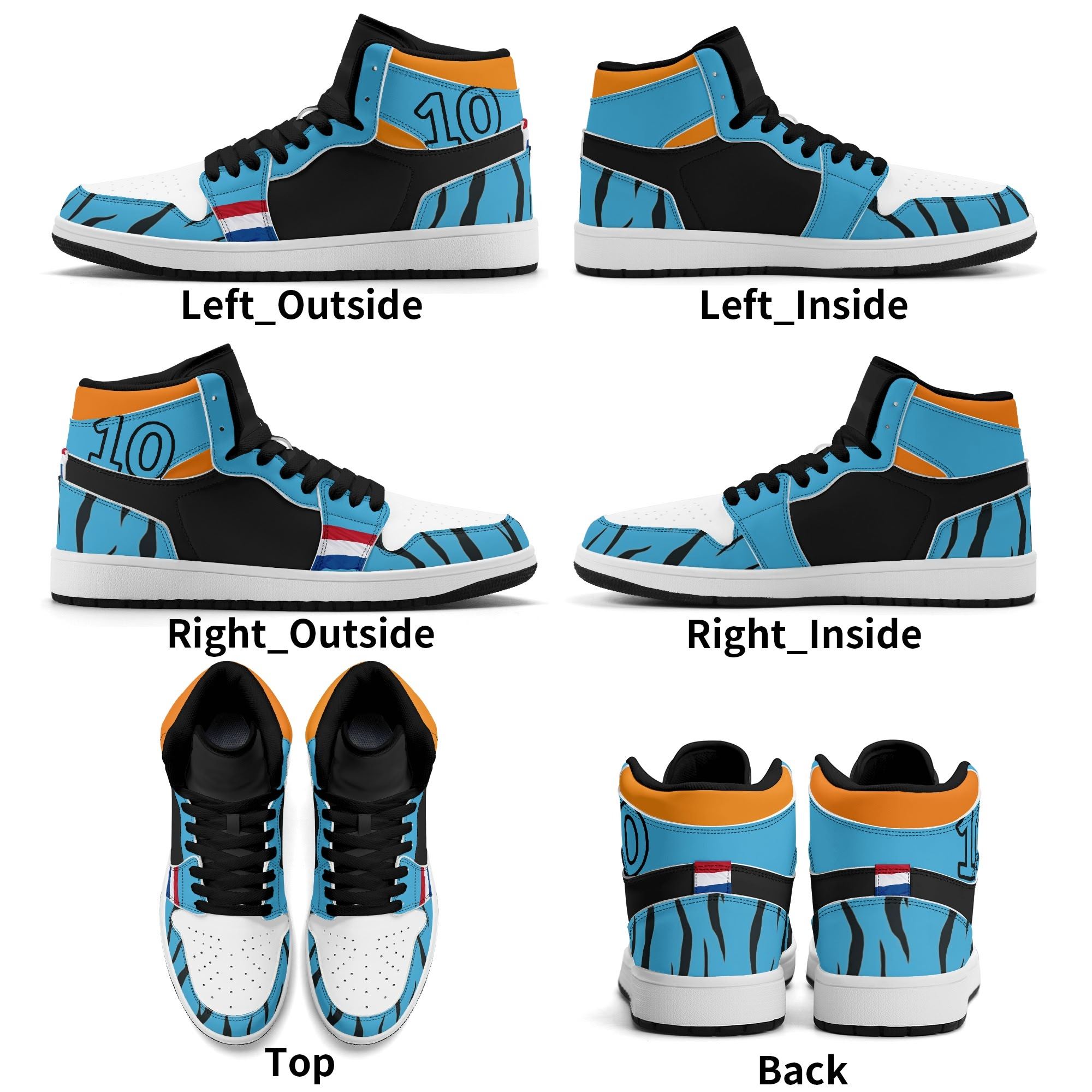 Orange-Blue Lion High Top Sneakers | Custom Oranje Kicks | WK 2026