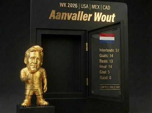 Aanvaller Wout Gouden 3D Mini | Unieke Oranje WK 2026 Collectible ⚽🔥