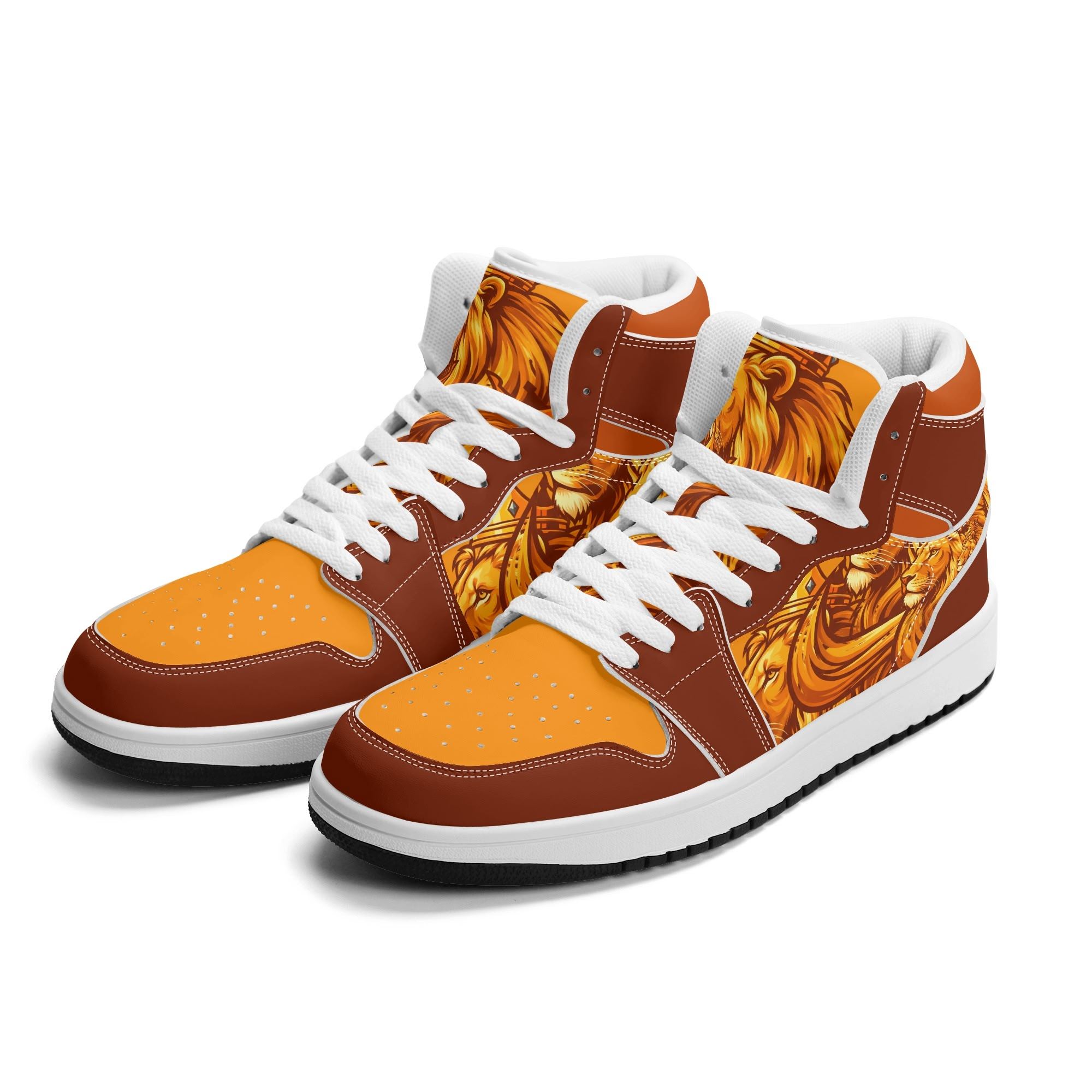 Lions Crown Custom Oranje High Top Sneakers | WK, EK, Koningsdag en Racing Kicks