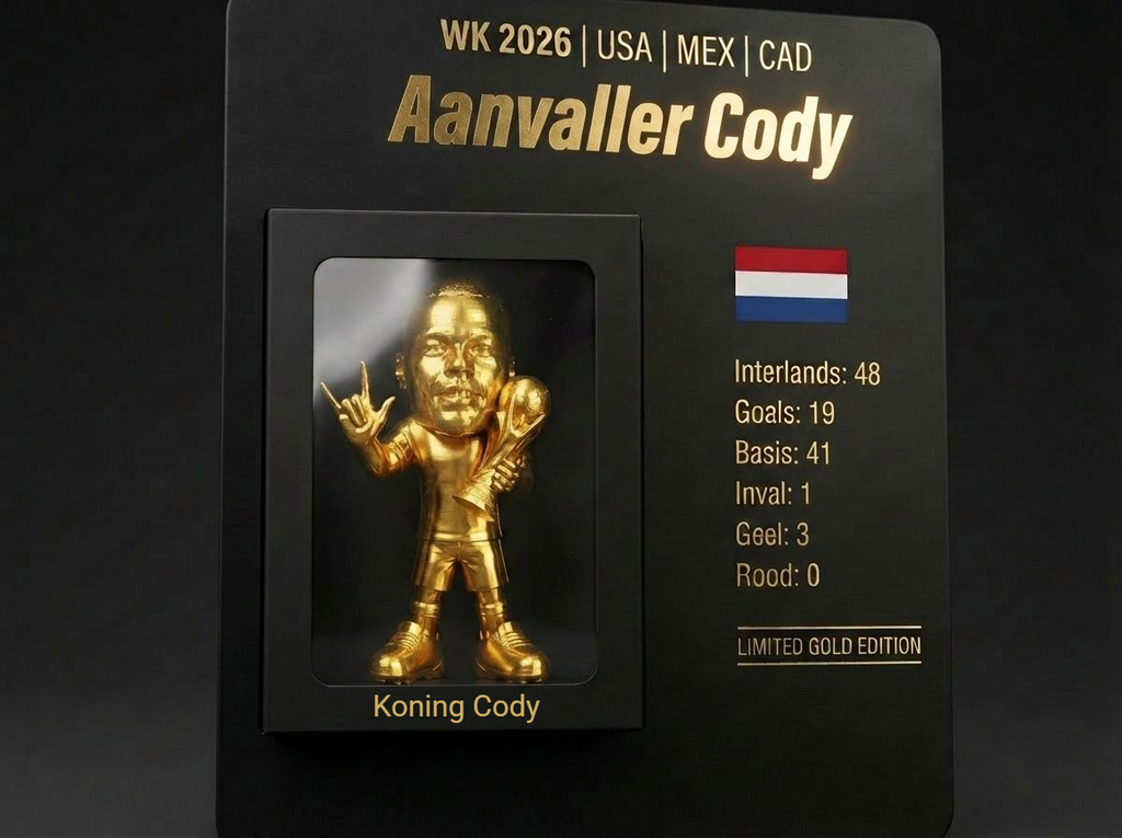 Aanvaller Cody Gouden 3D Mini | Unieke Oranje WK 2026 Collectible ⚽🔥